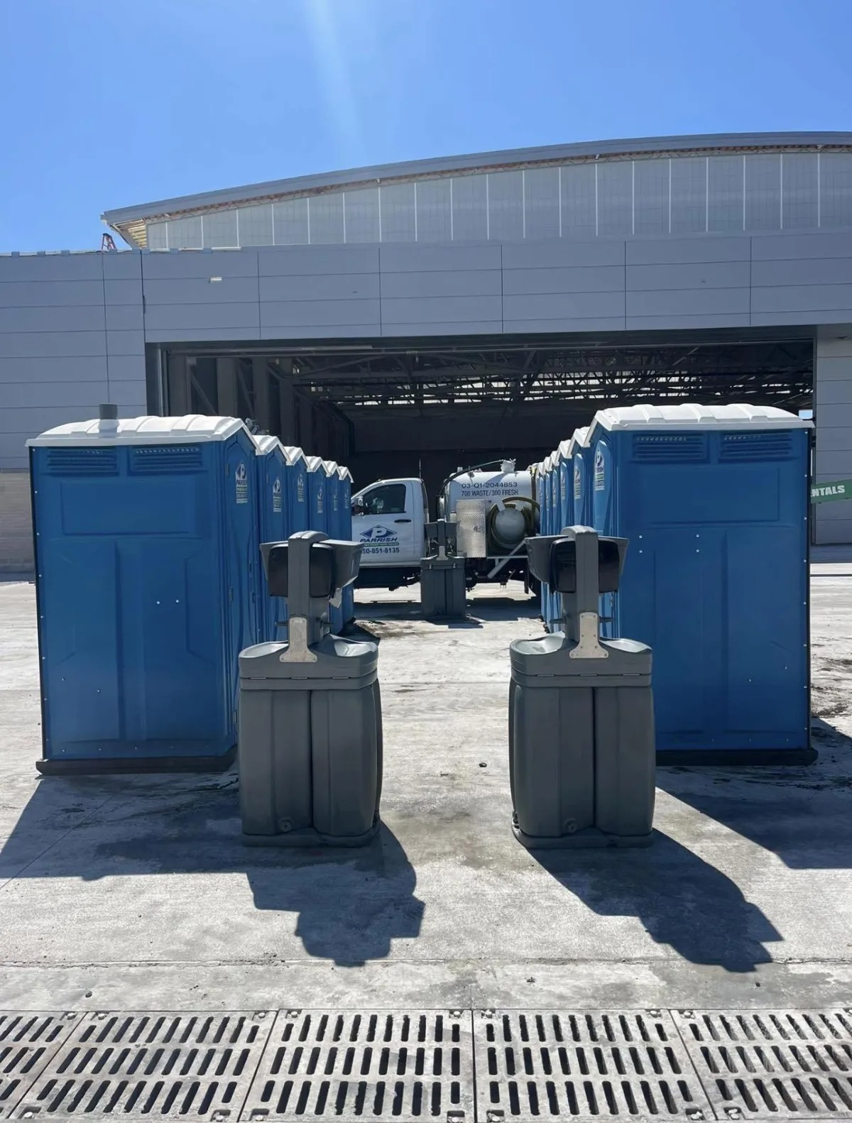 Parrish porta potty at construction site